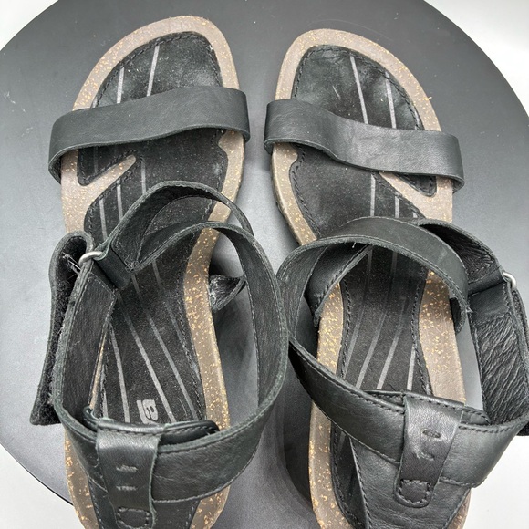 Teva Cabrillo Wedge Sandals Women’s 9.5 Black Leather Strappy Outdoor - Picture 7 of 8